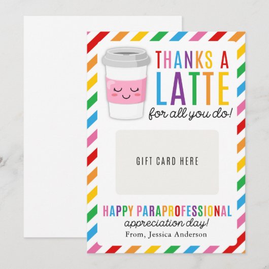 Paraprofessional Appreciation Day Gift Card Holder Einladung (Vorne/Hinten)