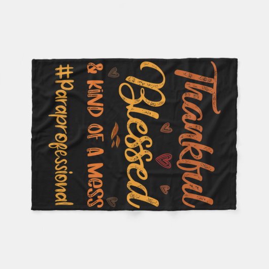 Paraprofessional Danksagend gesegneter Erntedank F Fleecedecke (Vorderseite (Horizontal))