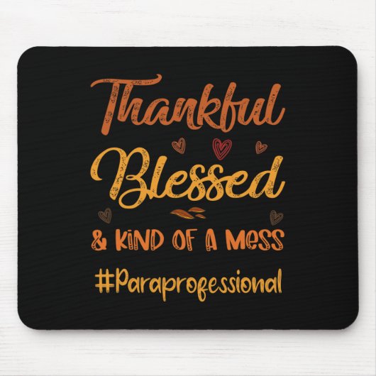 Paraprofessional Danksagend gesegneter Erntedank F Mousepad (Vorne)