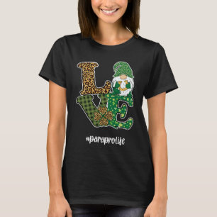 Paraprofessional Liebe St Patricks Day Gnome Shamr T-Shirt