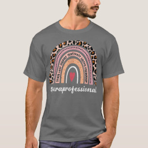 Paraprofessional Life Boho Leopard Regenbogen Zurü T-Shirt