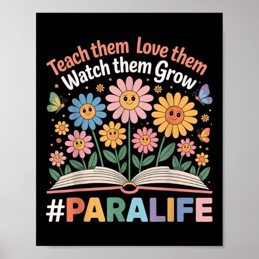 Paraprofessional Para Life Blume Lehrer zurück Poster (Vorne)
