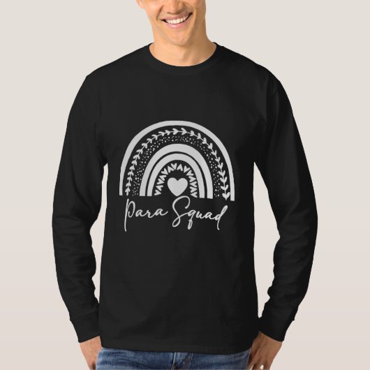 Paraprofessional Para Squad Rainbow Design T-Shirt (Vorderseite)