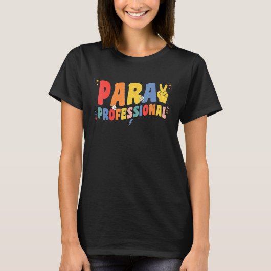 Paraprofessional Retro Para Professional Teacher P T-Shirt (Vorderseite)