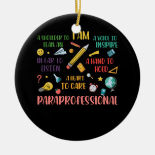 Paraprofessional Teachers Paraeducat Herz to Care Keramik Ornament