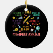 Paraprofessional Teachers Paraeducat Herz to Care Keramik Ornament (Hinten)