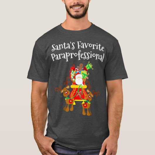 Paraprofessional Weihnachten Santas Favorite Aide T-Shirt (Vorderseite)