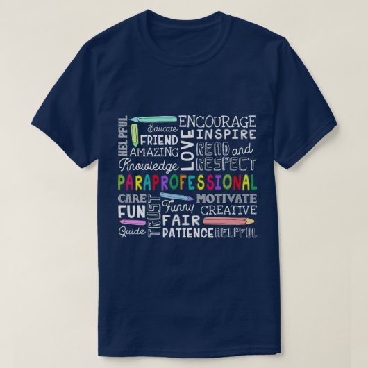 Paraprofessional Word Cloud Geschenk Paraprofessio T-Shirt (Design vorne)