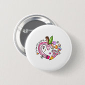 Paraprofessioneller Bleistift Apfel Bunny Eier Ost Button (Vorne & Hinten)