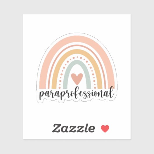 Paraprofessionelles Geschenk, Para-Lehrer Rainbow Aufkleber (Blatt)