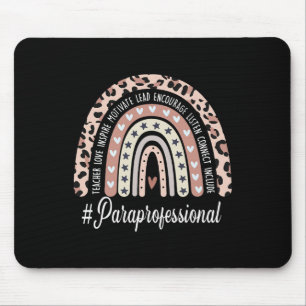 Paraprofessionelles Leben Boho Leopard Regenbogen Mousepad