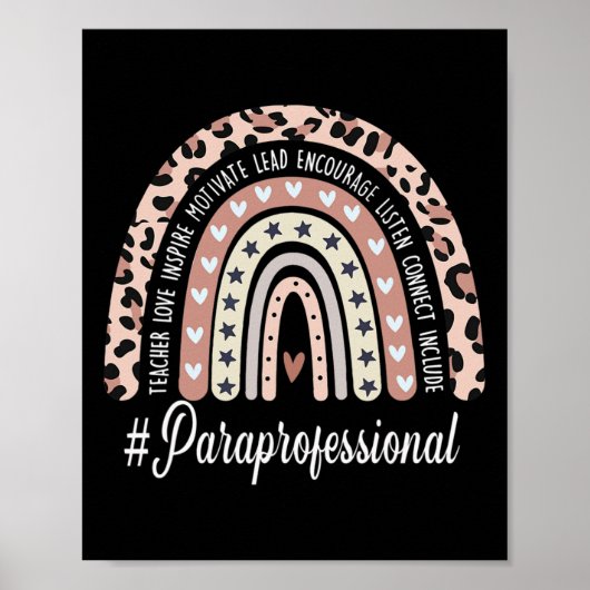 Paraprofessionelles Leben Boho Leopard Regenbogen Poster (Vorne)