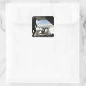 Parareskuemen springen aus der Rückseite einer C-1 Quadratischer Aufkleber (Tasche)