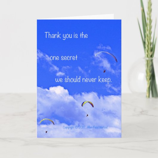 Parasailing 2 mit Gedicht: Kein Geheimnis Karte (Vorderseite)