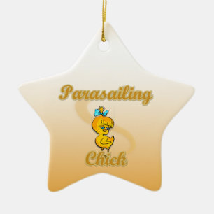 Parasailing Chick Keramik Ornament