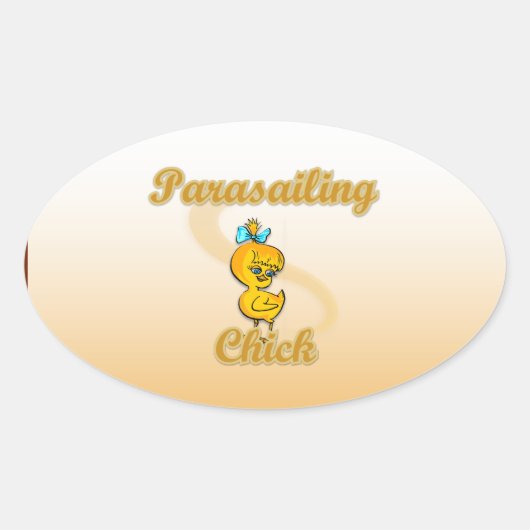 Parasailing Chick Ovaler Aufkleber (Vorderseite)
