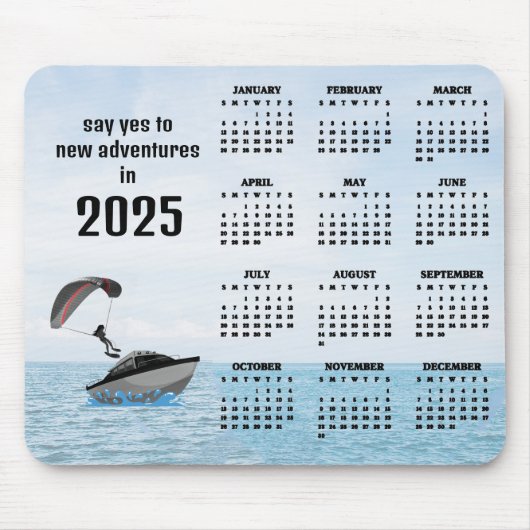 Parasailing Design 2025-Kalender Mousepad (Vorne)