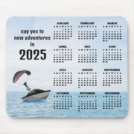 Parasailing Design 2025-Kalender Mousepad (Vorne)