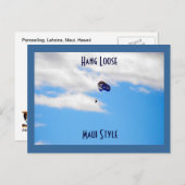 Parasailing in Lahaina, Maui Hawaii Postkarte (Vorne/Hinten)