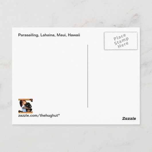 Parasailing in Lahaina, Maui Hawaii Postkarte (Rückseite)