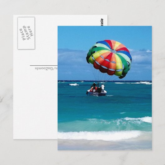 Parasailing-Liebe Postkarte (Vorne/Hinten)