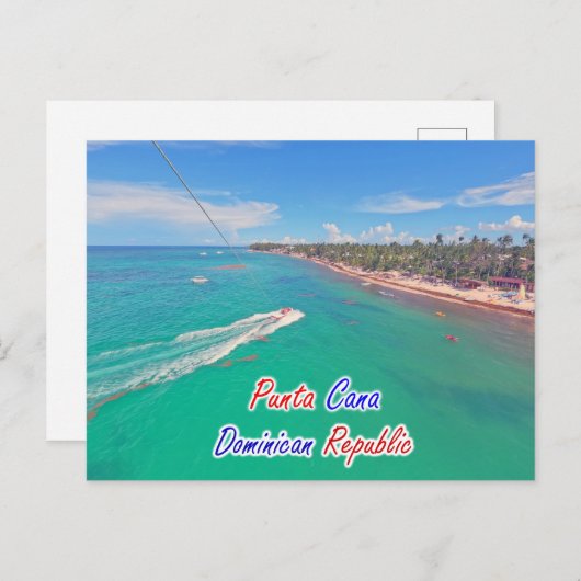 PARASAILING PUNTA CANA POSTCARD POSTKARTE (Vorne/Hinten)