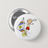 Parasailing-Strichmännchen Button (Vorne & Hinten)