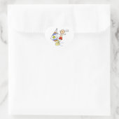 Parasailing-Strichmännchen Herz-Aufkleber (Tasche)