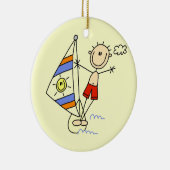Parasailing Strichmännchen Keramikornament (Rechts)