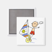 Parasailing-Strichmännchen Magnet (Vorderseite/Rückseite)
