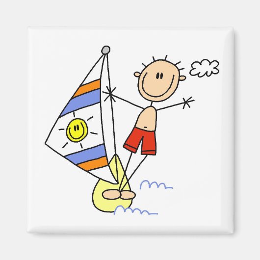 Parasailing-Strichmännchen Magnet (Vorne)