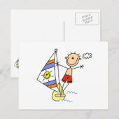 Parasailing-Strichmännchen Postkarte (Vorne/Hinten)