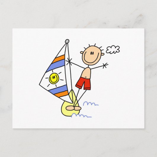 Parasailing-Strichmännchen Postkarte (Vorderseite)