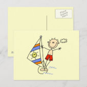 Parasailing-Strichmännchen Postkarte (Vorne/Hinten)