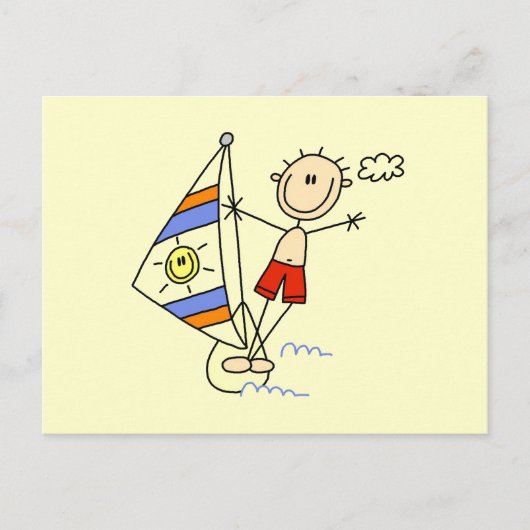 Parasailing-Strichmännchen Postkarte (Vorderseite)