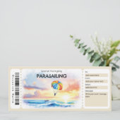 Parasailing-Ticket-Geschenkgutschein Einladung (Stehend Vorderseite)
