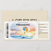 Parasailing Ticket Gift Certificate Einladung (Vorne/Hinten)
