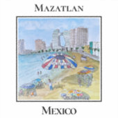 Parasailing über der Skyline von Mazatlan Aufkleber (Vorderseite)