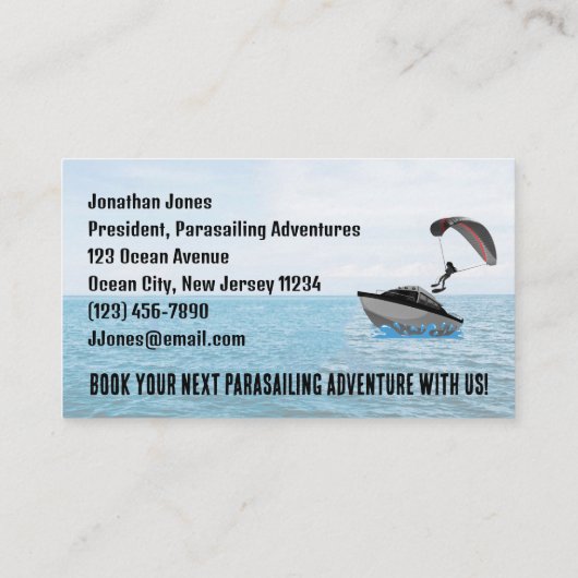 Parasailing Visitenkarte (Rückseite)