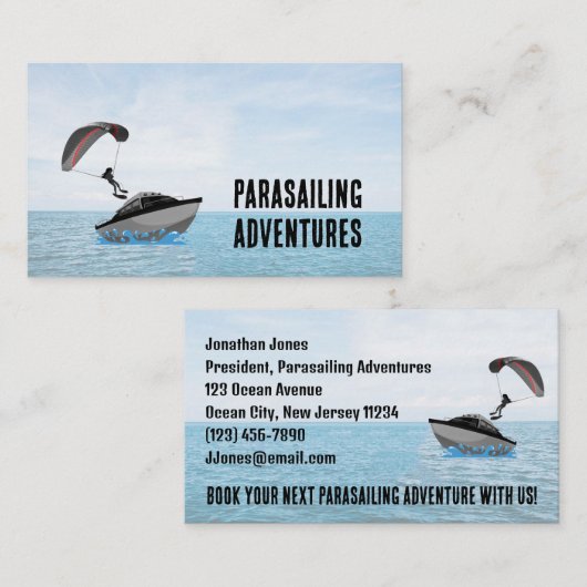 Parasailing Visitenkarte (Vorne/Hinten)