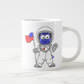 Parasaurolophus Astronautin mit amerikanischer Fla Jumbo-Tasse (Rechts)