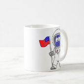 Parasaurolophus Astronautin mit amerikanischer Fla Kaffeetasse (VorderseiteRechts)