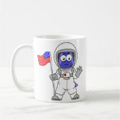 Parasaurolophus Astronautin mit amerikanischer Fla Kaffeetasse (Links)