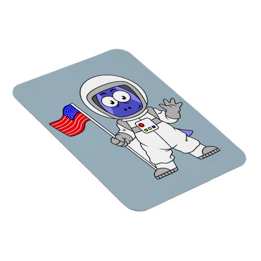 Parasaurolophus Astronautin mit amerikanischer Fla Magnet (Rechte Seite)