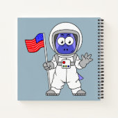 Parasaurolophus Astronautin mit amerikanischer Fla Notizblock (Rückseite)
