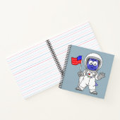 Parasaurolophus Astronautin mit amerikanischer Fla Notizblock (Innenseite)