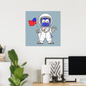 Parasaurolophus Astronautin mit amerikanischer Fla Poster (Heimbüro)