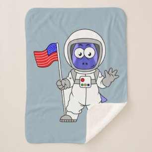 Parasaurolophus Astronautin mit amerikanischer Fla Sherpadecke
