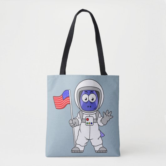 Parasaurolophus Astronautin mit amerikanischer Fla Tasche (Vorderseite)