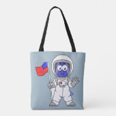 Parasaurolophus Astronautin mit amerikanischer Fla Tasche (Rückseite)
